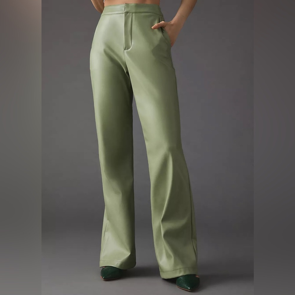 🧵Tailored!🪡 Avec Les Filles VEGAN! Flare Trousers US00p/UK4p Pistachio Green!